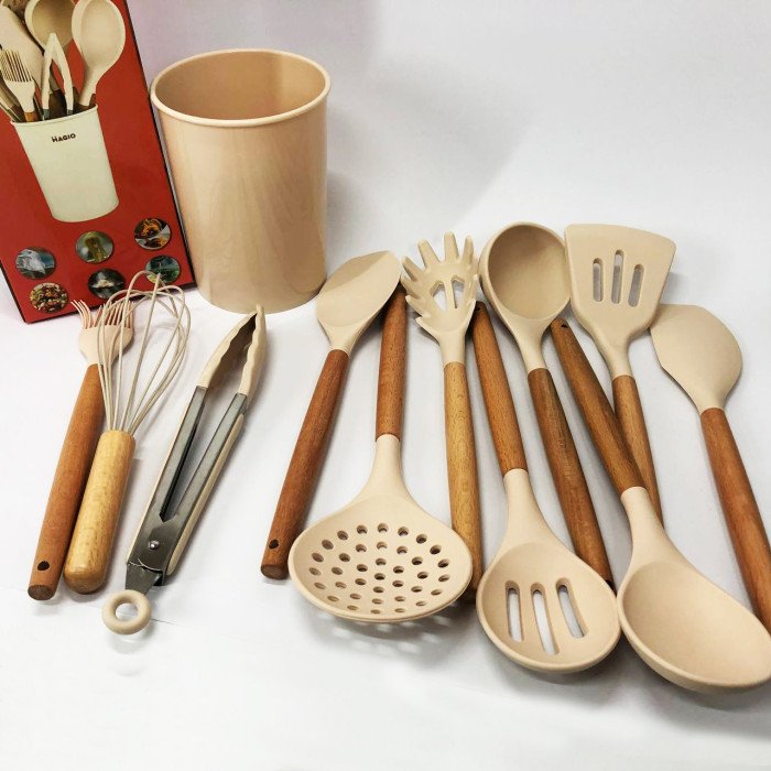 Набір силіконових кухонних речей Magio MG-1142 набір ложок лопаток 11 предметів