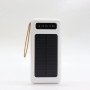 Power Bank Solar Smart 1015 зарядний пристрій на сонячній батареї 20000mAh з індикатором заряду Білий