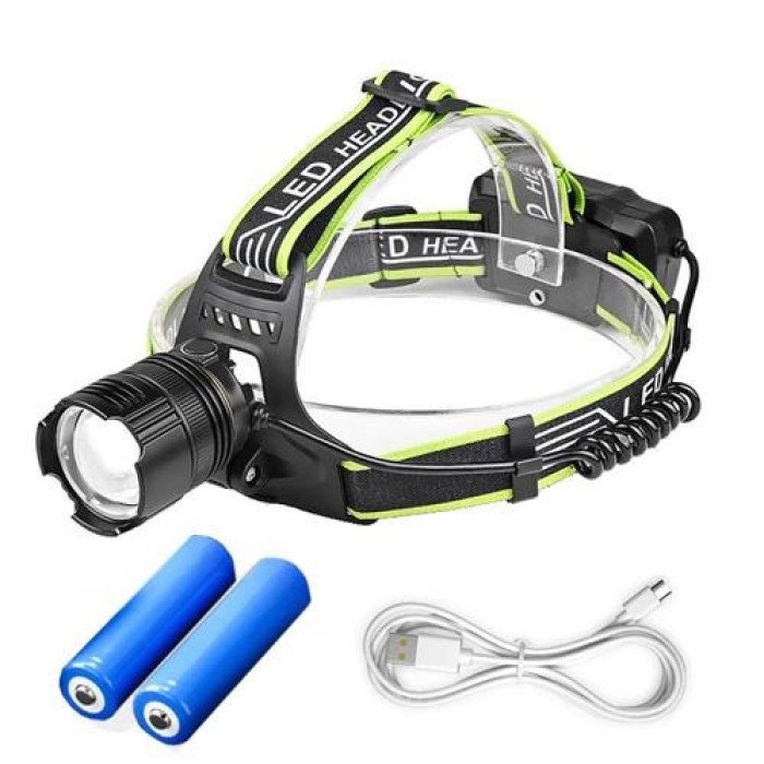 Ліхтар налобний Police A16 PM10-TG, 2x18650, ліхтар на голову для риболовлі, ліхтар налобний з usb зарядкою