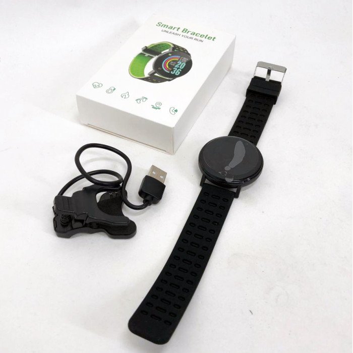 Фітнес трекер розумний смарт годинник UWatch 119 Plus з крокоміром. Колір: чорний