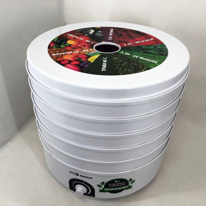 Сушіння сушарка електросушіння овочів та фруктів SeaBreaze SB-0302 4 секції 520Вт, 11л з регулюванням потужності