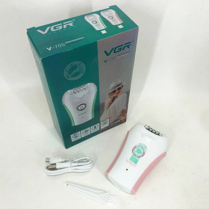 Епілятор для тіла VGR V-705, жіноча електробритва для ніг, бікіні-триммер. Колір: рожевий