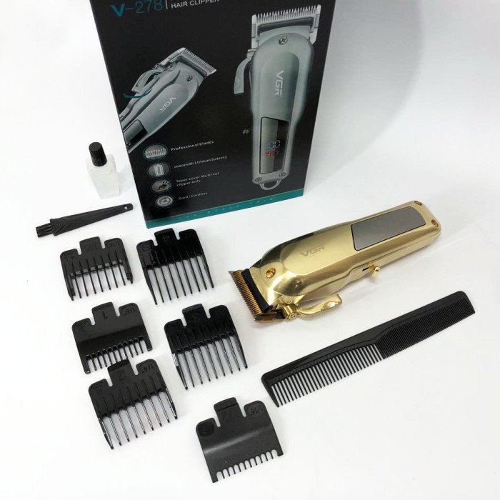 Машинка для стрижки VGR Professional Hair Clipper V-278 GOLD, домашня машинка для стрижки волосся