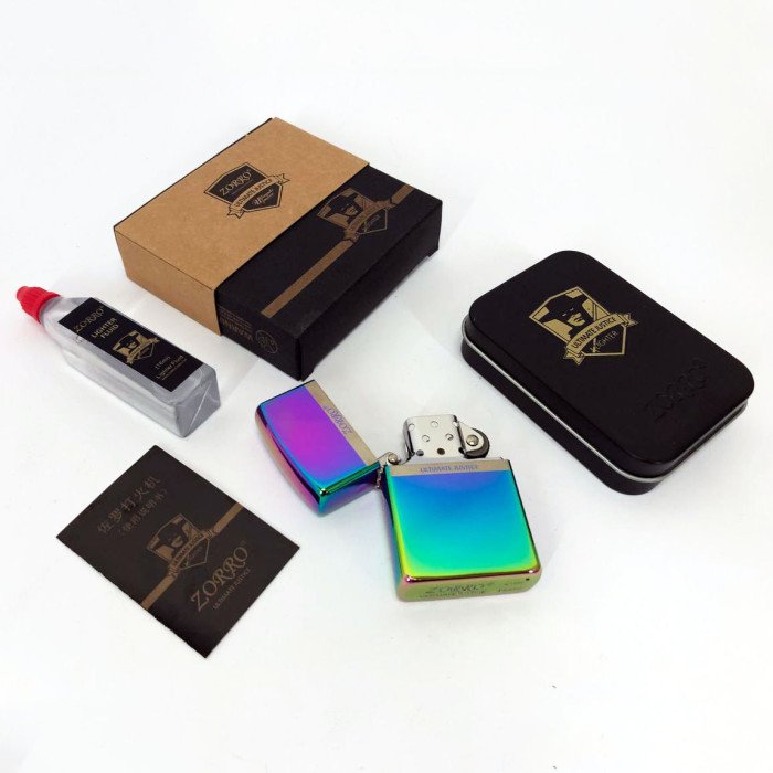 Запальничка бензинова Zorro HL-291, бензинова запальничка щаслива, вітрозахисна запальничка