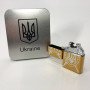 Дугова електроімпульсна запальничка USB Україна (металева коробка) HL-446. Колір: золотий