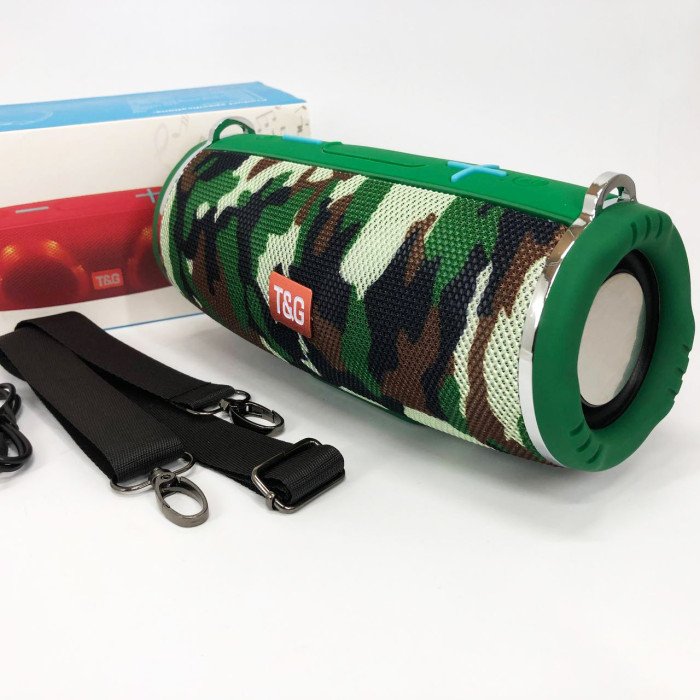 Портативна колонка TG642 з RGB підсвічуванням та ремінцем, колонка для вечірки. Колір: камуфляж