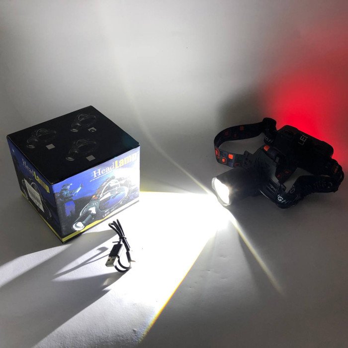 Ліхтар налобний PLD-T115-2PM10-TG (white+red), Ліхтарик на голову для роботи, Надпотужний ліхтар налобний