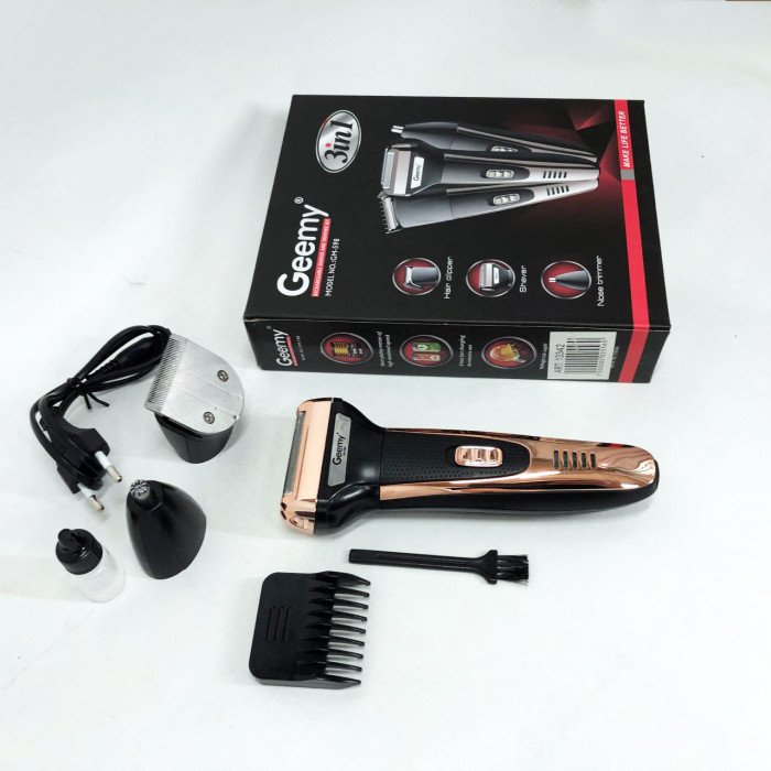 Тример універсальний GEMEI GM-598, професійна електробритва, бритва для бороди. Колір: золотий