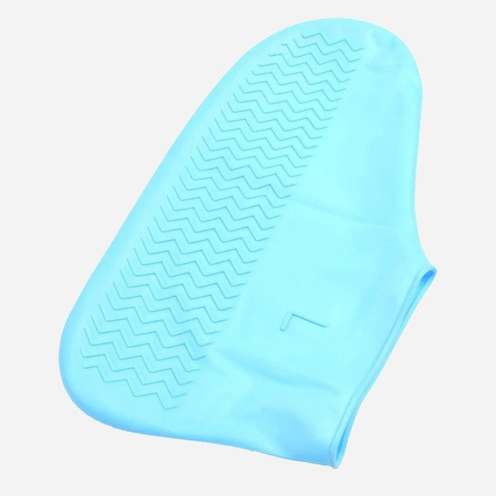 Багаторазові бахіли-чохли L (41-45 розмір) для взуття силіконові від води та бруду. Колір: блакитний
