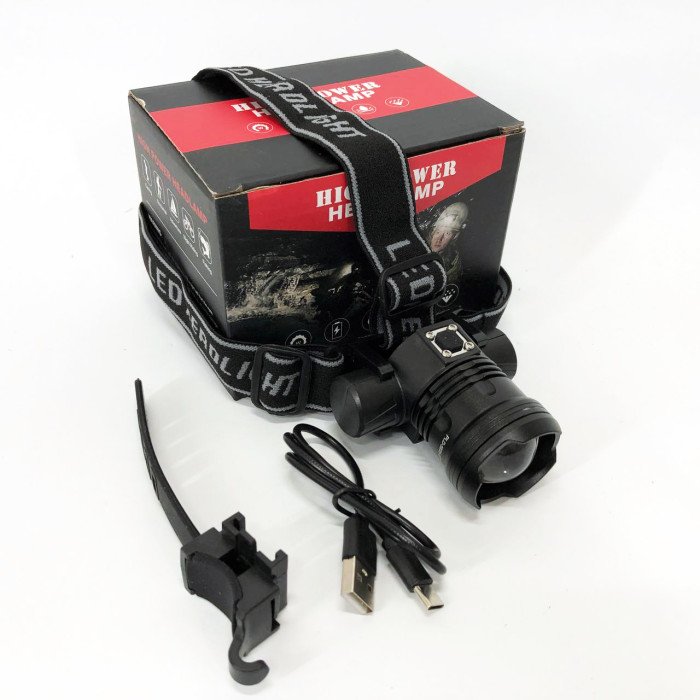 Ліхтар налобний PLD-5835-P50 з велокріпленням, ліхтар акумуляторний для риболовлі, водонепроникний