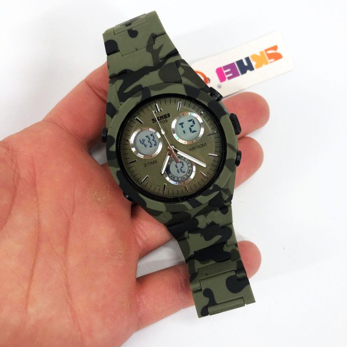 Годинник наручний чоловічий SKMEI 2109CMGN, оригінальний чоловічий годинник, військовий чоловічий наручний годинник зелений