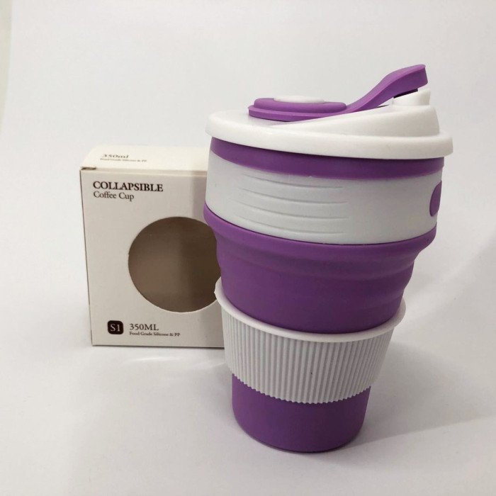 Кружка туристична (складна/силіконова), похідна чашка силіконова складана. Колір: фіолетовий