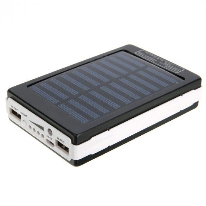 УМБ Power Bank Solar 50000 mAh мобільне зарядне із сонячною панеллю та лампою. Колір білий