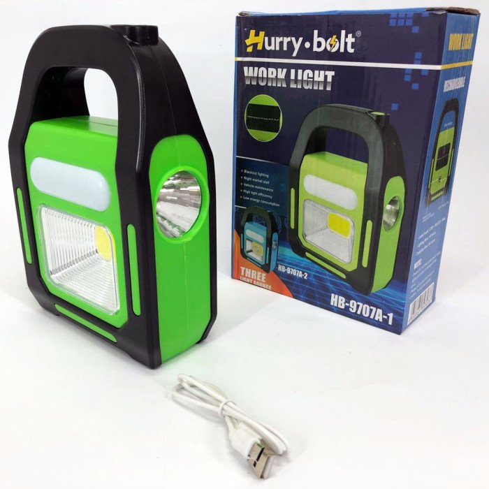 Ліхтар світлодіодний акумуляторний на сонячній батареї HB-9707 B-2 ZB-40. Колір: зелений