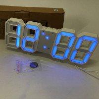 Годинник настільний LY-1089 з білим підсвічуванням LED синій, Годинник настільний професійний електронний