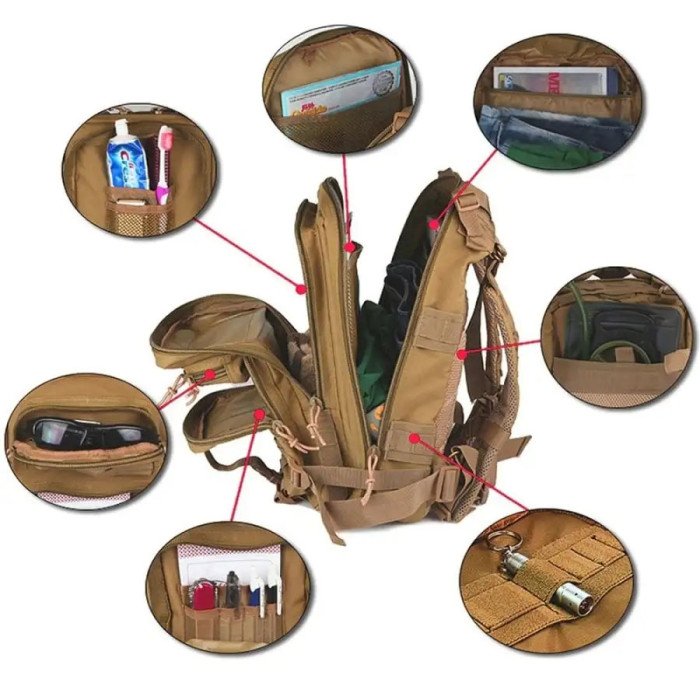 Надійний тактичний - Військовий Рюкзак з Кордури чоловічий туристичний