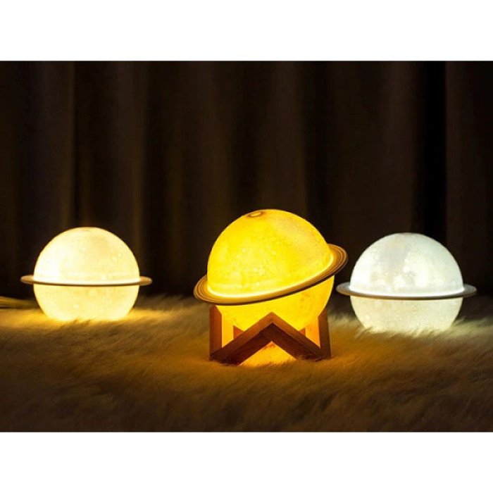 Зволожувач очисник повітря нічник 3 в 1 Сатурн компактний з LED підсвічуванням 3 режими міні арома лампа