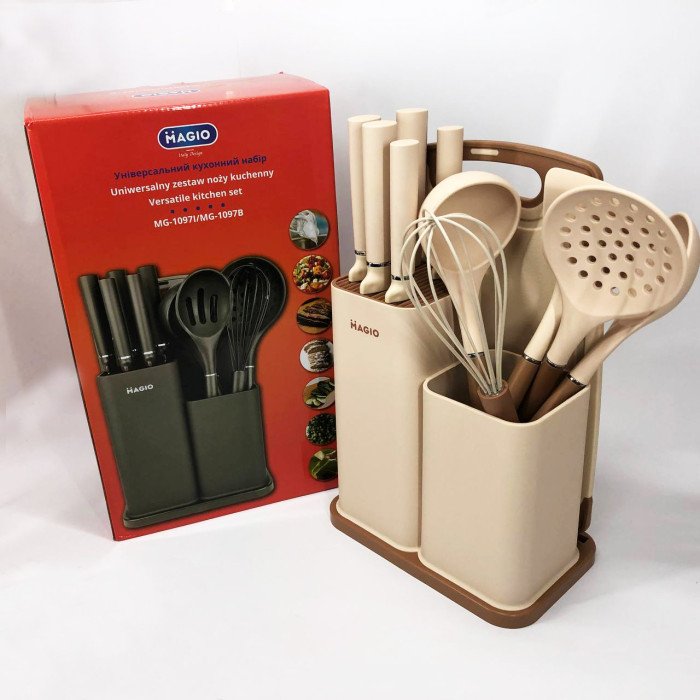Набір силіконових кухонних речей Magio MG-1097I набір ножів лопаток 12 предметів