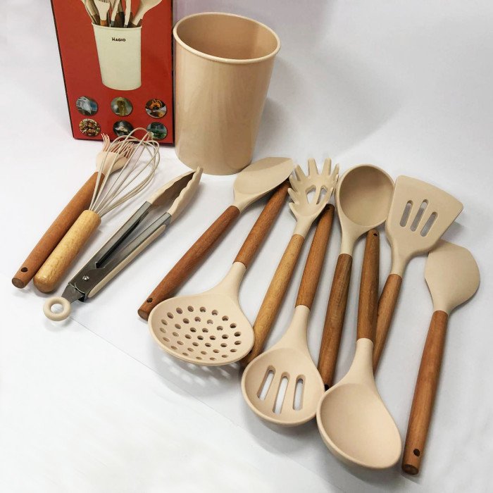 Набір силіконових кухонних речей Magio MG-1142 набір ложок лопаток 11 предметів