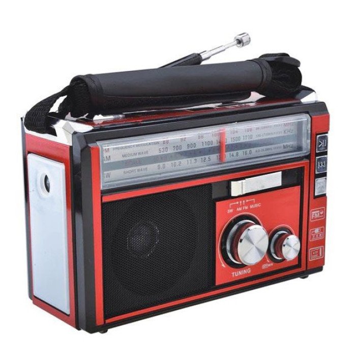 Радіоприймач портативне радіо Golon RX-381 акумуляторний ретро стовпчик usb sd mp3 fm. Колір: червоний
