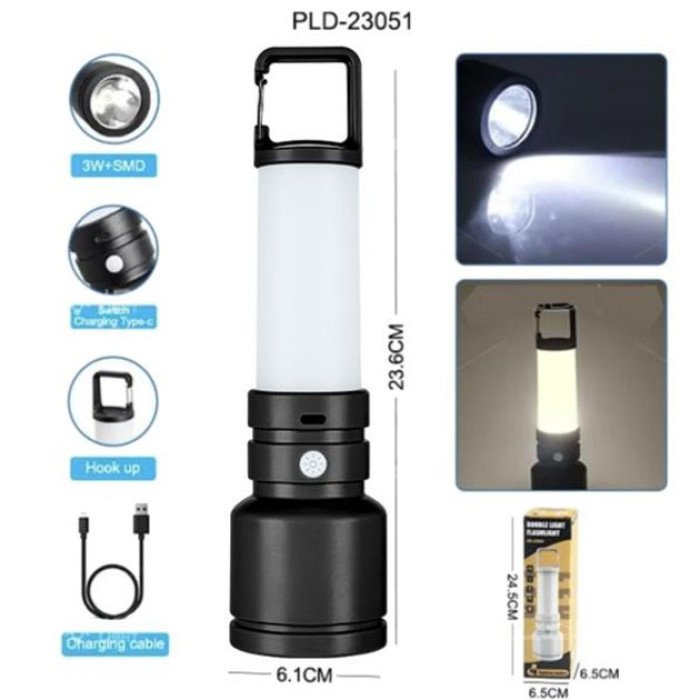 Ліхтар + світильник CH-23051-3W+SMD, Лампа кемпінгова акумуляторна, Ліхтар кемпінговий переносний