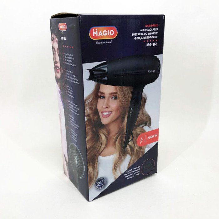 Фен MAGIO MG-166, класичний фен для волосся, електричний фен для сушіння волосся, фени для сушіння волосся