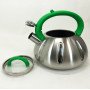 Чайник із свистком Unique UN-5303 кухонний на 3 літри, Чайник нержавіючий зі свистком. Колір: зелений