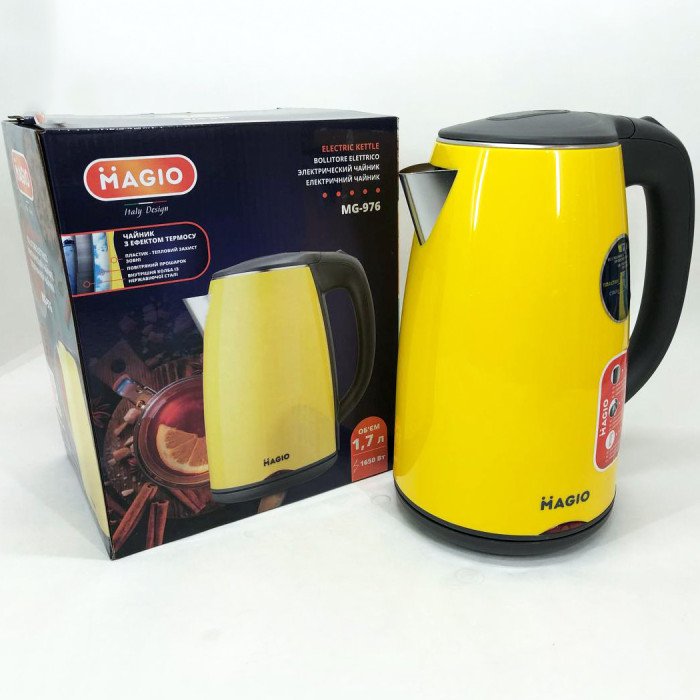 Електрочайник MAGIO MG-976, маленький електрочайник, гарний електричний чайник, електронний чайник
