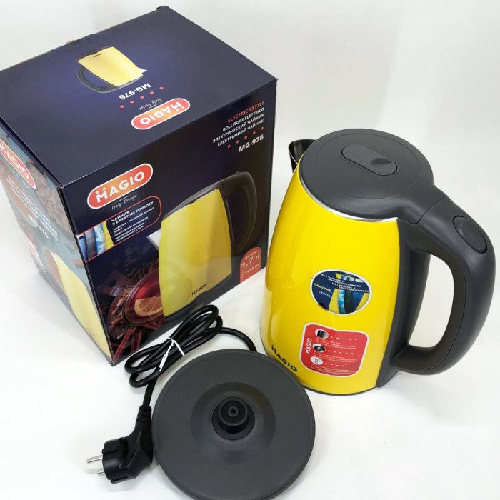Електрочайник MAGIO MG-976, маленький електрочайник, гарний електричний чайник, електронний чайник