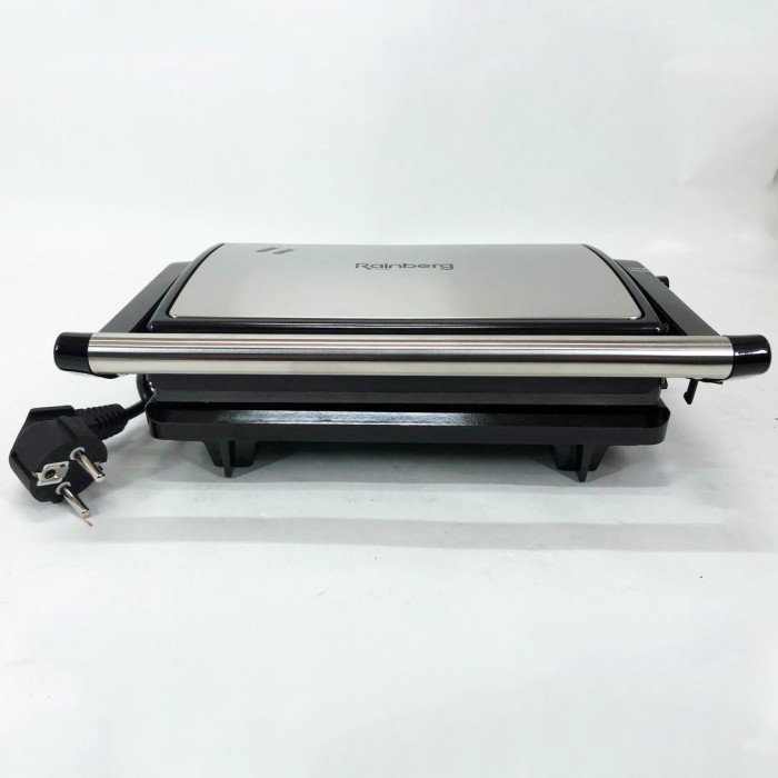 Електрогриль притискний Rainberg RB-5411 з антипригарним покриттям 2200 Вт, нержавіюча сталь
