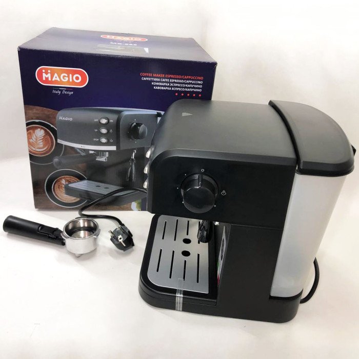 Кавомашина ріжкова для дому з капучинатором Magio MG-963