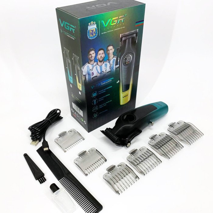 Акумуляторна машинка для стрижки VGR V-196 GREEN