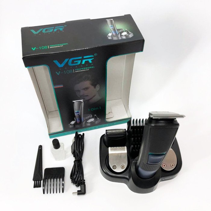 Машинка для стрижки волосся VGR V-108 тример машинка для стрижки 10 в 1, Професійна електробритва