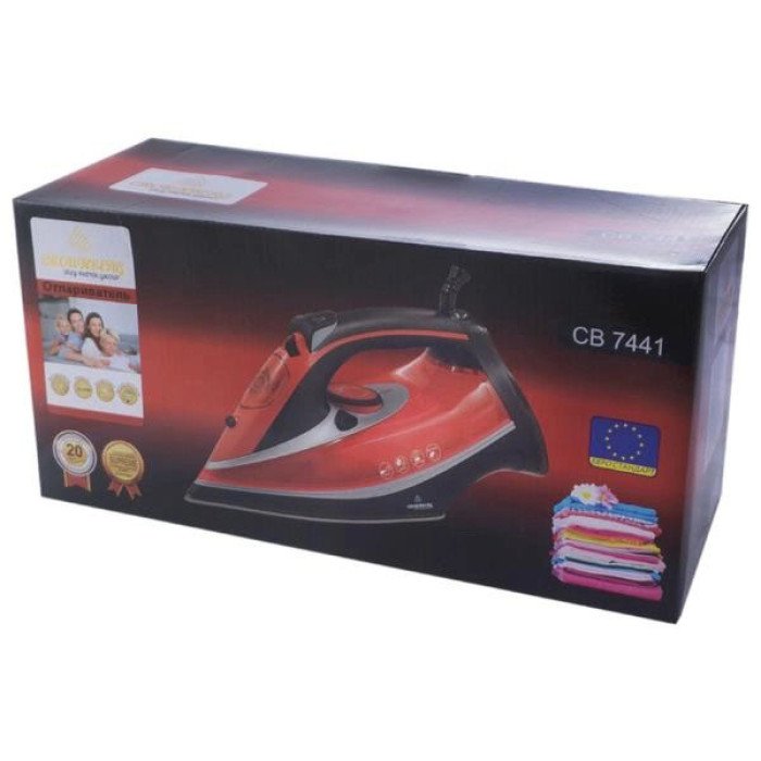 Керамічна потужна Парова Праска Crownberg CB-7441 має функції самоочищення та вертикальне відпарювання