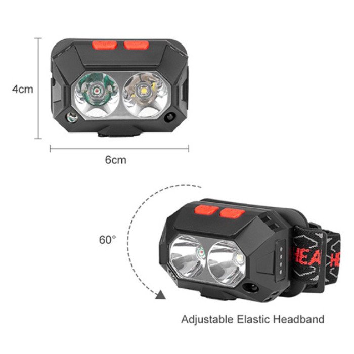 Ліхтар налобний акумуляторний PLD-SL02-XPG, Налобний прожектор, Потужний ліхтар для риболовлі