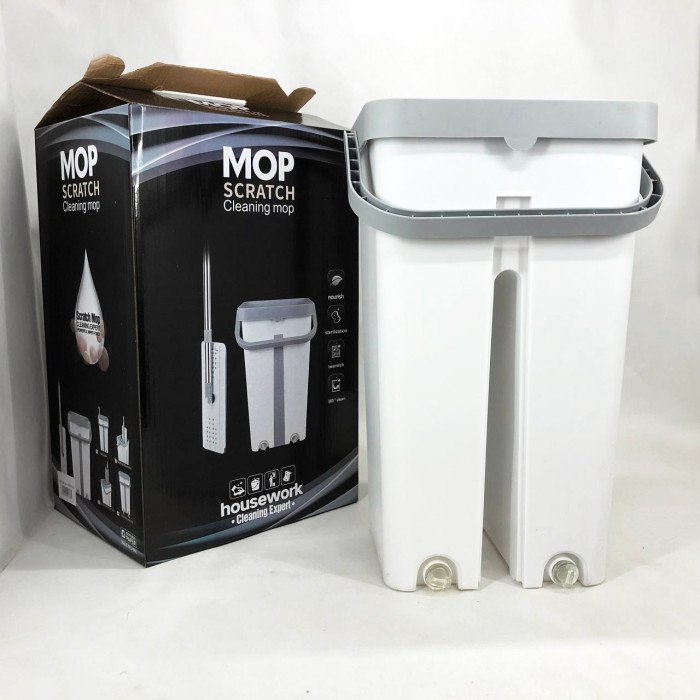 Швабра велика з відром комплект Scratch Cleaning Easy Mop з автоматичним віджиманням та складною ручкою