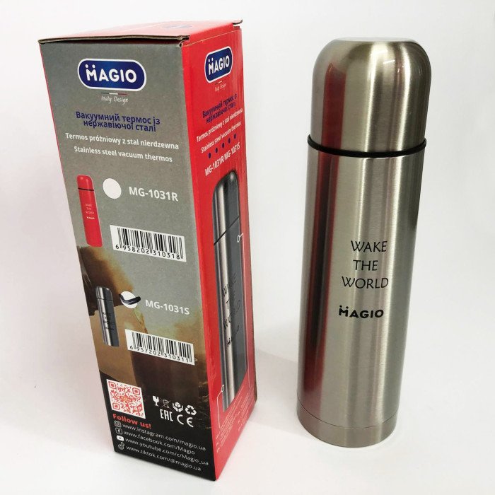 Термос MAGIO MG-1031S вакуумний 500 мл, Якісний термос для дому, Термос для напоїв
