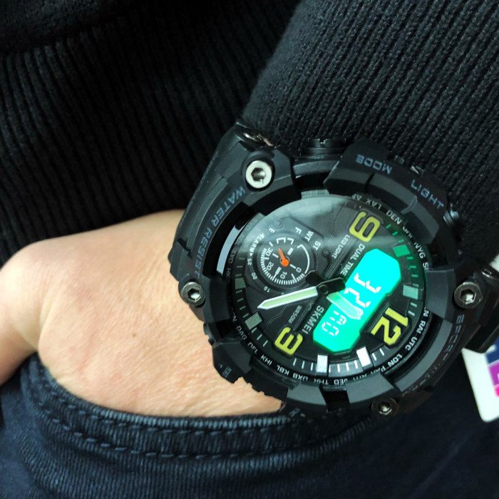 Годинник наручний чоловічий SKMEI 1965BK BLACK, армійський годинник протиударний. Колір: чорний