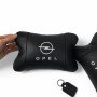 Набір автомобільних подушок 2шт для Opel, натуральна шкіра, стильні чорні підголівники Опель для авто