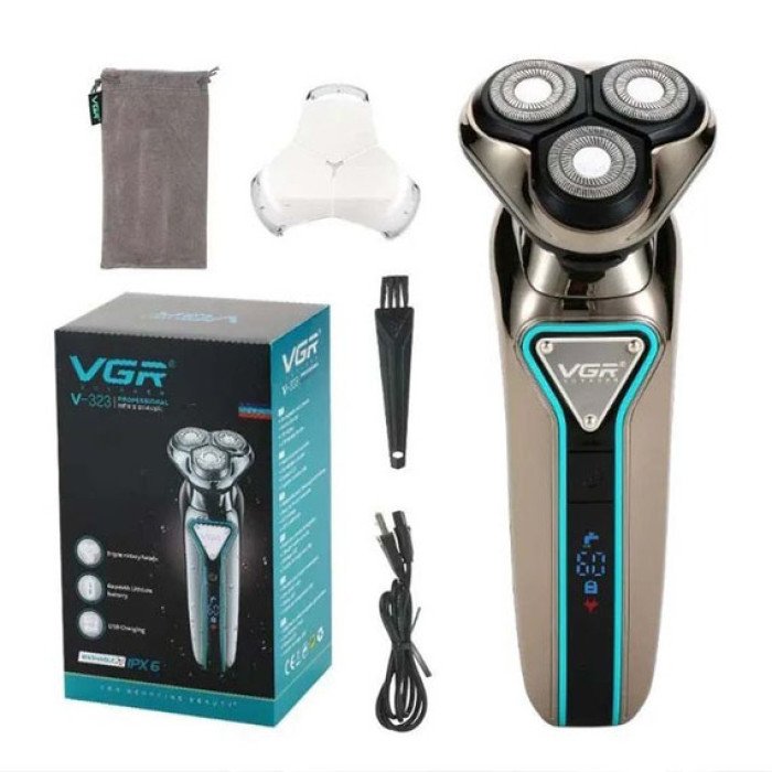 Електробритва VGR V-323 акумуляторна бездротова водонепроникна, Електробритва для чоловіків