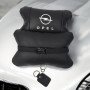Набір автомобільних подушок 2шт для Opel, натуральна шкіра, стильні чорні підголівники Опель для авто