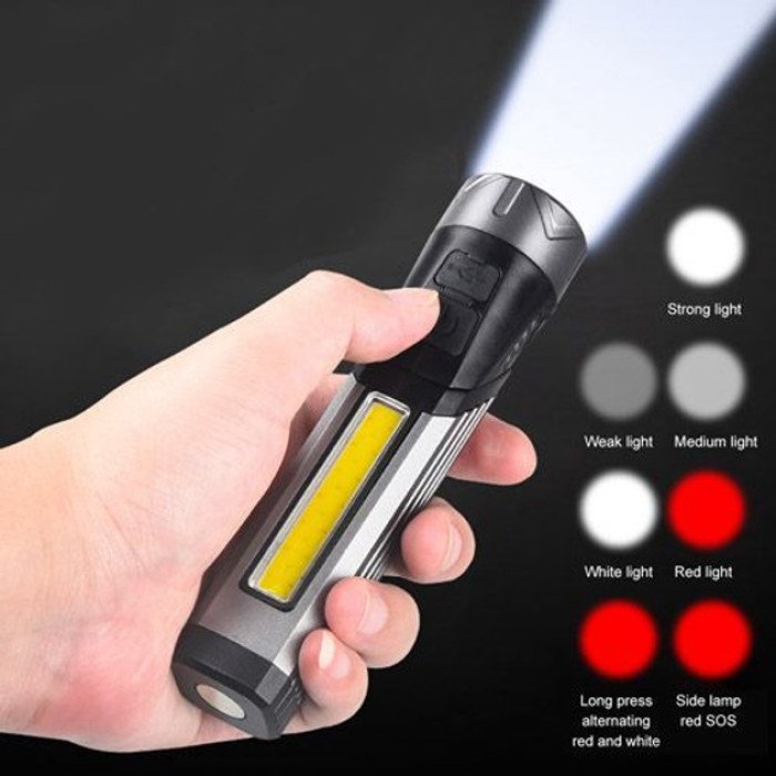 Ліхтар кишеньковий поворотний Police 508-OSL+COB, вбудованим акумулятором, магнітом та 7 режимами