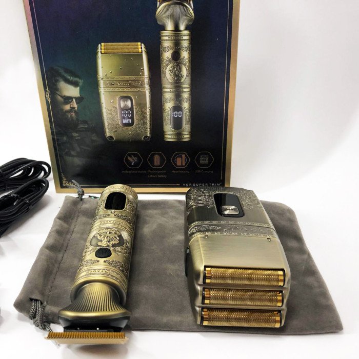 Провідний професійний набір машинка для стрижки та шейвер VGR V-649, Чоловічий акумуляторний тример