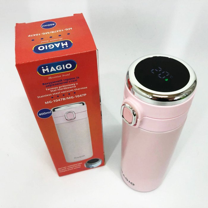 Термос SMART MAGIO MG-1047P вакуумний 400 мл, Термос з індикацією та датчиком температури, Термос похідний