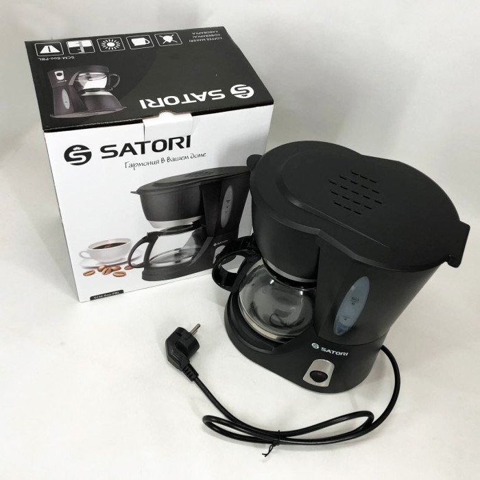 Кавоварка крапельна Satori SCM-600-PBL 650 Вт, Маленька кавомашина для дому, Маленька кавомашина