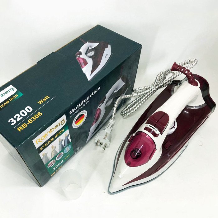 Праска парова Rainberg RB-6306 з керамічним покриттям 3200вт функція самоочищення подачі пари