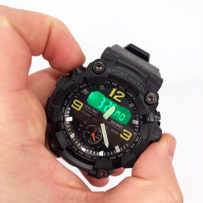 Годинник наручний чоловічий SKMEI 1965BK BLACK, армійський годинник протиударний. Колір: чорний
