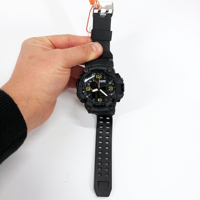 Годинник наручний чоловічий SKMEI 1520BK BLACK, армійський годинник протиударний. Колір: чорний