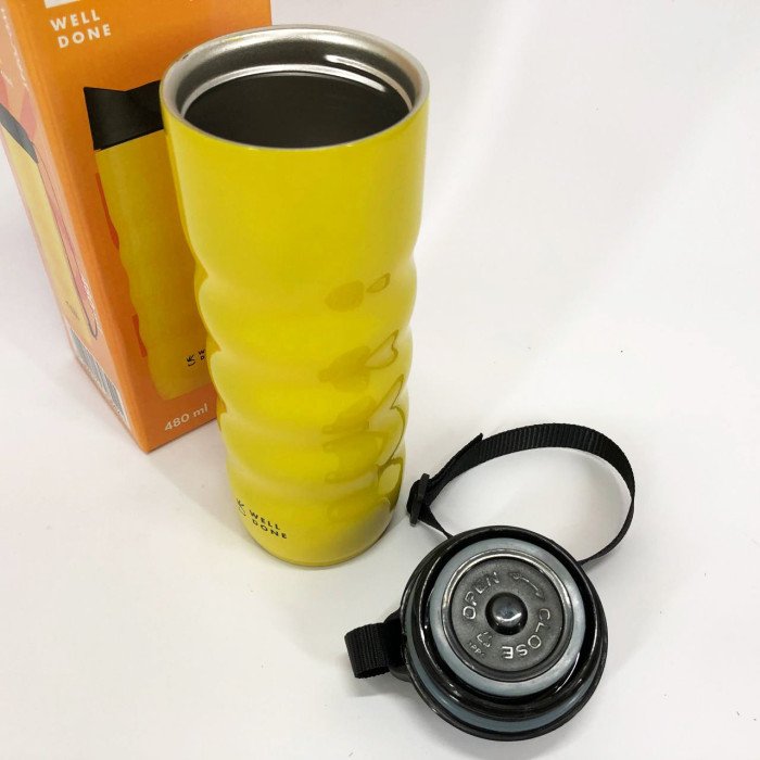 Термокухоль Well Done WD-7084Y вакуумний 480 мл, Термос для питної води, Якісний термос для дому