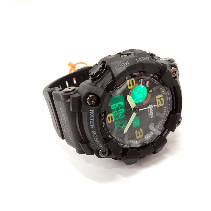 Годинник наручний чоловічий SKMEI 1520BK BLACK, армійський годинник протиударний. Колір: чорний